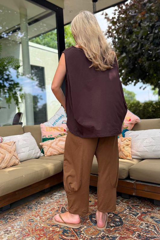 Oscar Drape Trapeze Tank Chocolate